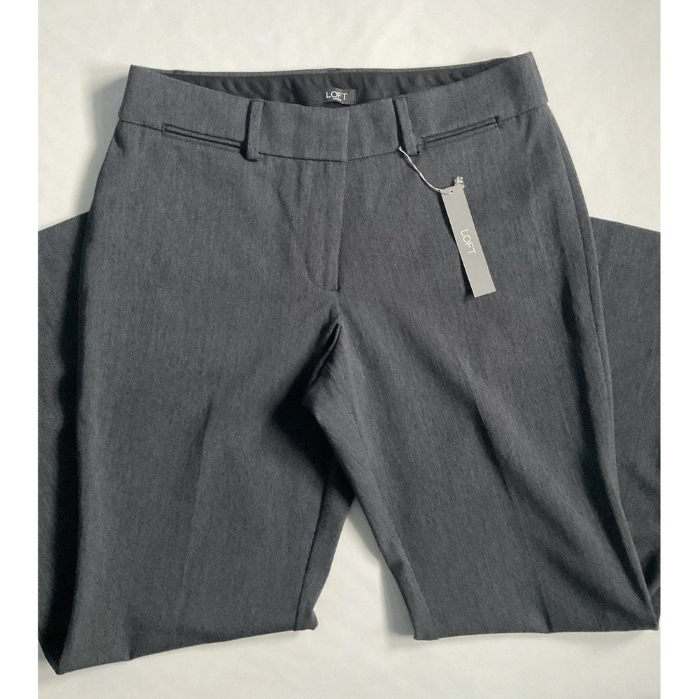 Loft Curvy Trousers Womens 12 Charcoal Gray Dress Pants Work Office Casual - Picture 2 of 10